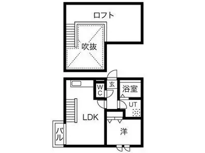 AMPIO日比野(1LDK/2階)の間取り写真