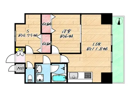 MESSAGE大宮通(2LDK/6階)の間取り写真