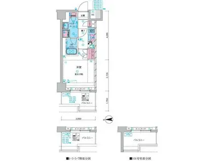 GENOVIA 川口元郷(1K/5階)の間取り写真