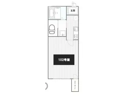 MELDIA蕨III(1K/1階)の間取り写真