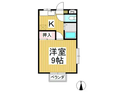 CASAはらまちB棟(1K/1階)の間取り写真