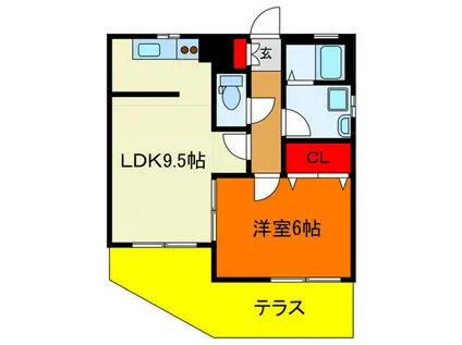 HYDE PARK(1LDK/1階)の間取り写真