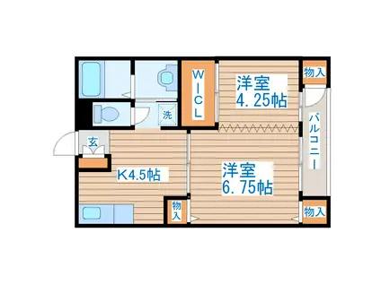プレステージインサバト(1DK/1階)の間取り写真