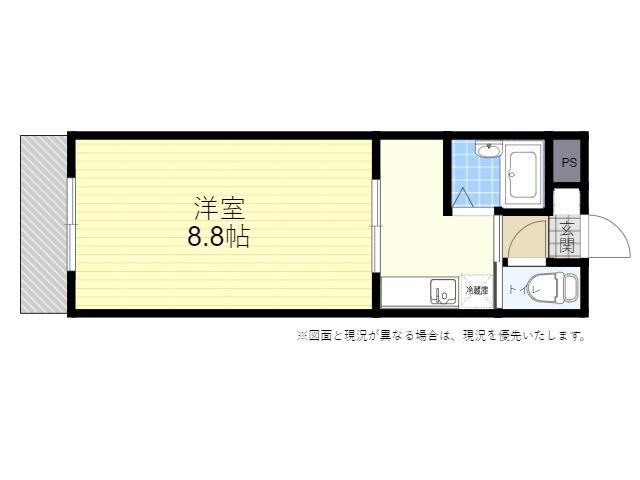 コーポオリベ5(1K/4階)の間取り写真