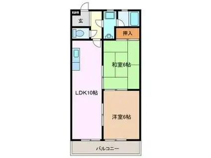 プルミエレーヴ(2LDK/2階)の間取り写真