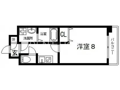 グランシス高井田(1K/9階)の間取り写真
