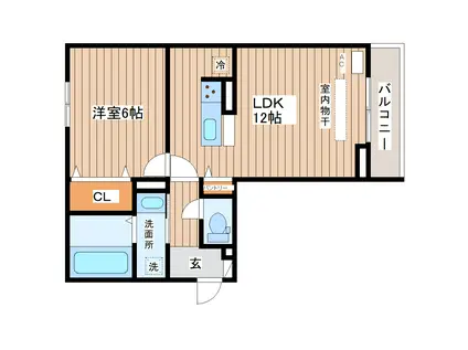 レコルト木町(1LDK/3階)の間取り写真