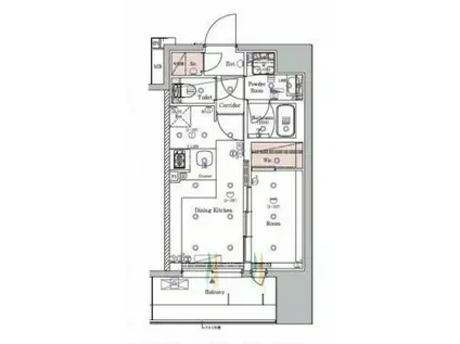 SYFORME KAWASAKI(1DK/8階)の間取り写真