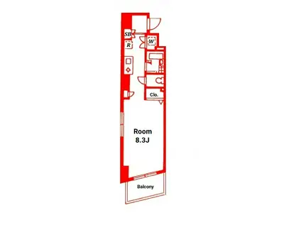 マリヤプレイス(ワンルーム/3階)の間取り写真