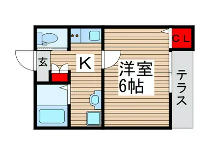 シャルムコート(1K/1階)の間取り写真