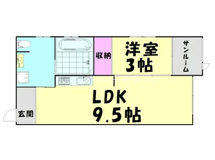 KOYA 430(1LDK/2階)の間取り写真