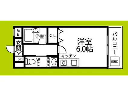 ウエスト ポイント(ワンルーム/9階)の間取り写真