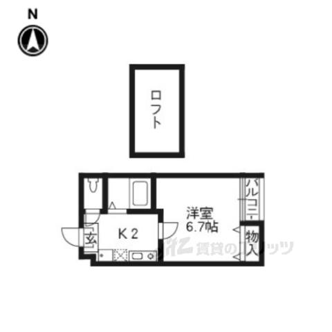 ガーネット御所西(1K/3階)の間取り写真