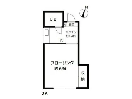 ワンエイト(1K/2階)の間取り写真