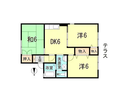 谷口ハイツ(3DK/1階)の間取り写真