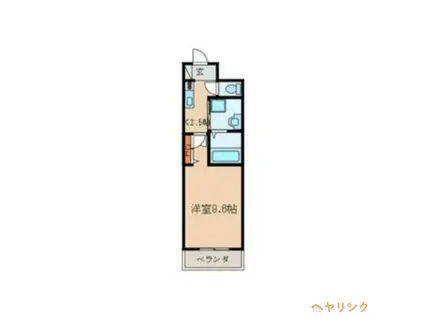 BENE川宮(1K/4階)の間取り写真