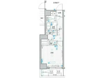 パークウェル浜松町(1K/3階)の間取り写真