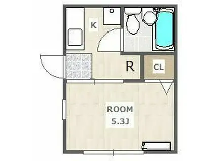 コーポイリヤマ-学生限定-(1K/1階)の間取り写真