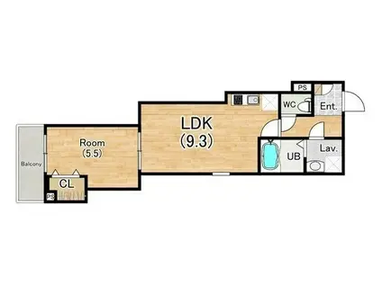 ジーメゾン明石魚住ドルフ(1LDK/2階)の間取り写真