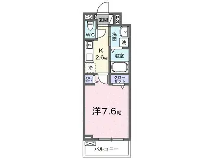 西条町御薗宇アパート(1K/2階)の間取り写真