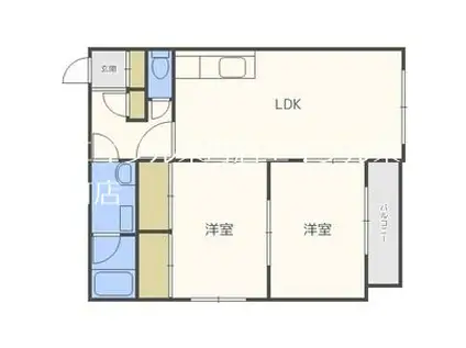 321コーポげんじ(2LDK/3階)の間取り写真