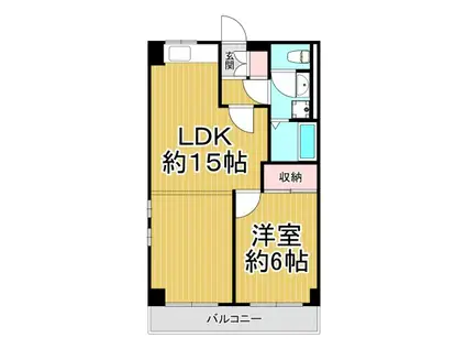 モダンアパートメント神戸宝塚1(1LDK/2階)の間取り写真
