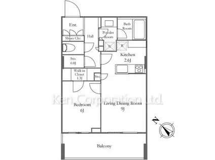パークシティ大崎 ザ レジデンス(1LDK/5階)の間取り写真
