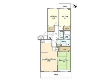 エスポワール松風台II番館(3LDK/3階)の間取り写真