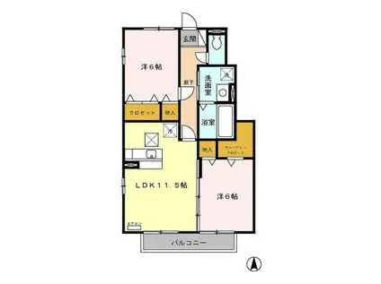 リビングタウン下石倉 A/B/C(2LDK/1階)の間取り写真