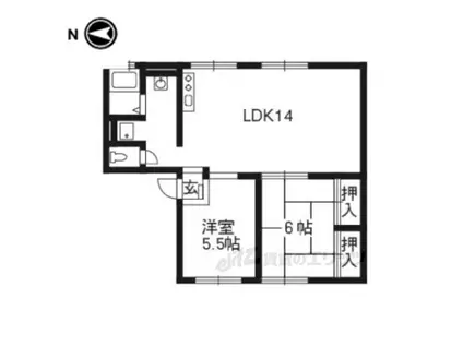 パストラル西野(2LDK/1階)の間取り写真