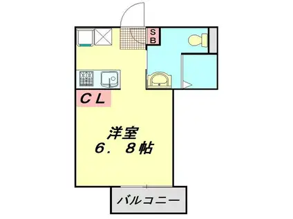 GLANZ赤塚(ワンルーム/2階)の間取り写真