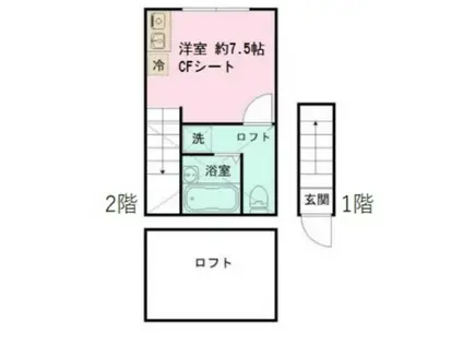 LOFTER(ワンルーム/2階)の間取り写真