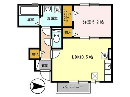シャルマンカルチェ(1LDK/1階)の間取り写真