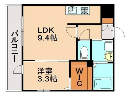 ソシオス春日駅前(1LDK/2階)の間取り写真