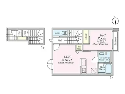 オルキデ蘆花公園(1LDK/2階)の間取り写真