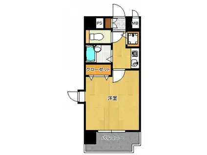 ライオンズマンション博多駅南第3(1K/5階)の間取り写真