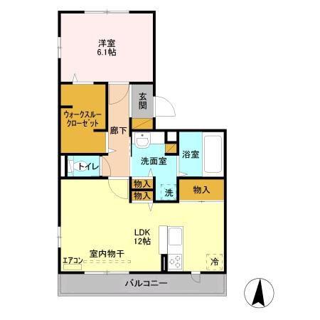 パーク根郷(1LDK/3階)の間取り写真