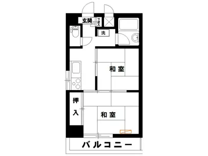 ライオンズマンション飯田橋(2K/8階)の間取り写真