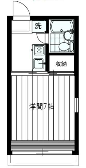 コーポK(1K/1階)の間取り写真