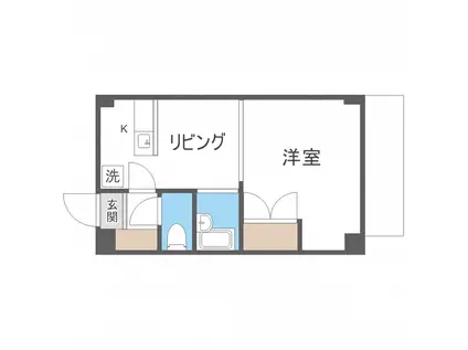 ノースランド北19条(1DK/1階)の間取り写真