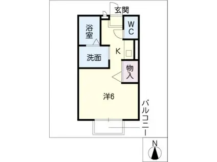 ルミエールS(ワンルーム/2階)の間取り写真