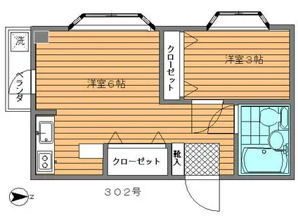 Y・Kマンション(1DK/3階)の間取り写真