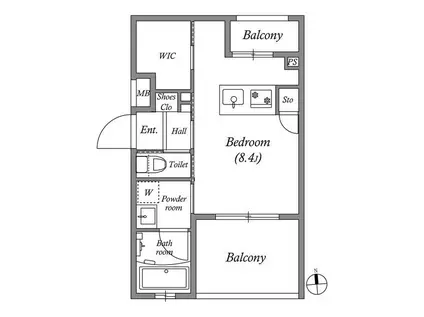 GRANDUO高円寺III(ワンルーム/1階)の間取り写真