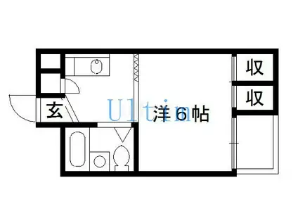 メゾンF(1K/2階)の間取り写真