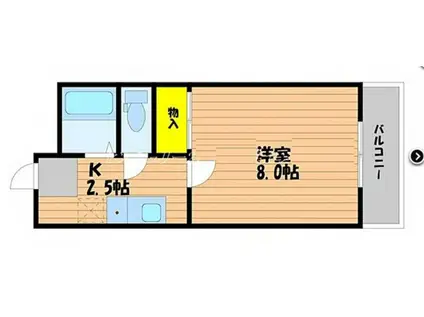 アメニティ西古松(1K/2階)の間取り写真