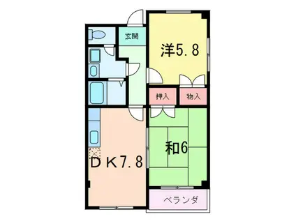 リンクス甲南(2DK/3階)の間取り写真