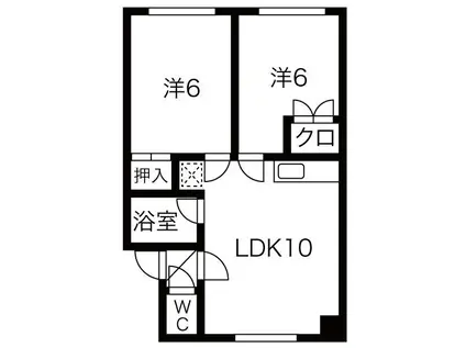 サンハイツN30(2LDK/2階)の間取り写真