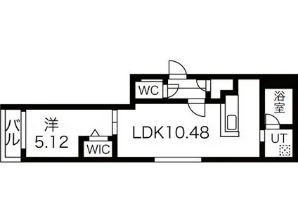 ラ・シュエット豊平公園(1LDK/4階)の間取り写真
