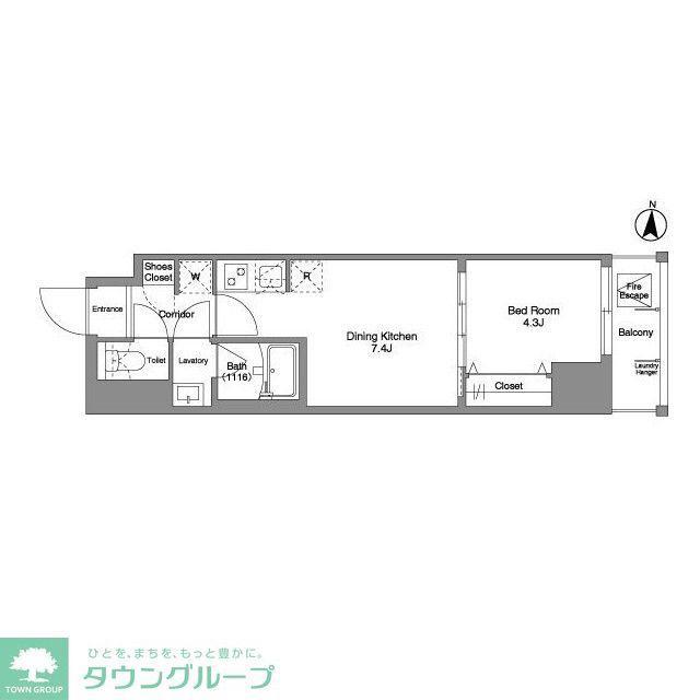 DAFFITTO錦糸町(1DK/11階)の間取り写真