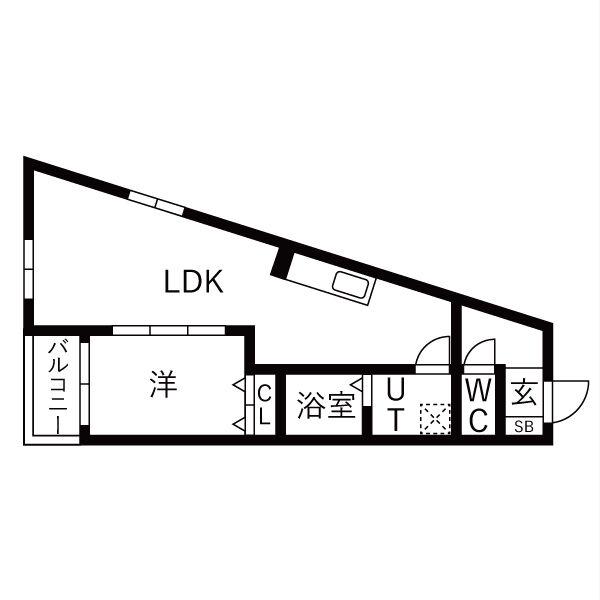 THE GARDEN 金山(1LDK/1階)の間取り写真
